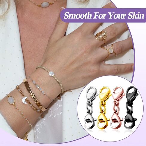 Double Lobster Clasp Extender Double Claw Connector Bracelet Extension Clasp Small Bracelet Extender Necklace Shortener Clasp for DIY Jewelry Making 0.98 Inch(Silver,0.98 Inch) in Kuwait