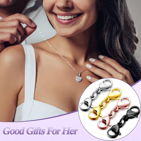 Double Lobster Clasp Extender Double Claw Connector Bracelet Extension Clasp Small Bracelet Extender Necklace Shortener Clasp for DIY Jewelry Making 0.98 Inch(Silver,0.98 Inch) in Kuwait