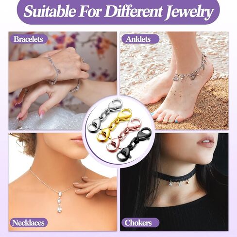 Double Lobster Clasp Extender Double Claw Connector Bracelet Extension Clasp Small Bracelet Extender Necklace Shortener Clasp for DIY Jewelry Making 0.98 Inch(Silver,0.98 Inch) in Kuwait