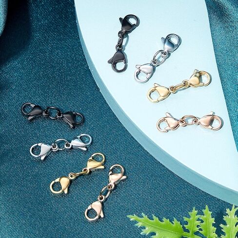 Double Lobster Clasp Extender Double Claw Connector Bracelet Extension Clasp Small Bracelet Extender Necklace Shortener Clasp for DIY Jewelry Making 0.98 Inch(Silver,0.98 Inch) in Kuwait