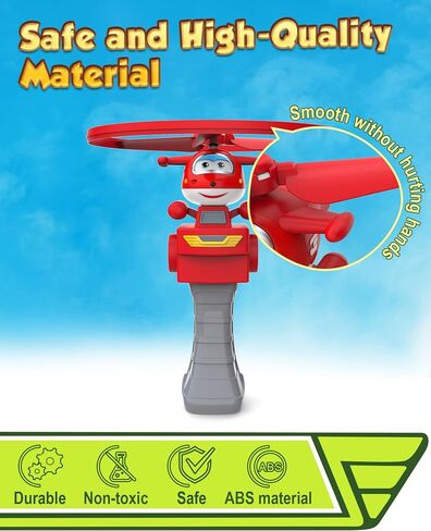 Super Wings High Flying Jett, Airplane Toy Figure & Launcher, Fly Over 20 Feet, Toys for 3+ Years Old Boys and Girls, Best Birthday Gifts for Kids in Saudi Arabia