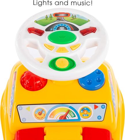 سيارة دفع للأطفال من ليل رايدر - مشاية سيارة سكوت آند رايد مع عجلة قيادة وأضواء وأصوات وموسيقى للرضع والأطفال الصغار - ألعاب تعلم المشي، متعددة الألوان in Kuwait