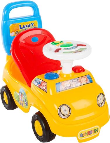 سيارة دفع للأطفال من ليل رايدر - مشاية سيارة سكوت آند رايد مع عجلة قيادة وأضواء وأصوات وموسيقى للرضع والأطفال الصغار - ألعاب تعلم المشي، متعددة الألوان in Kuwait