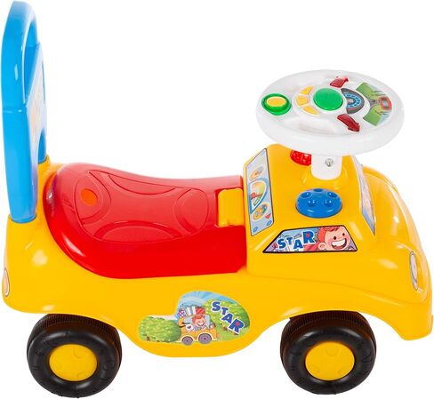 سيارة دفع للأطفال من ليل رايدر - مشاية سيارة سكوت آند رايد مع عجلة قيادة وأضواء وأصوات وموسيقى للرضع والأطفال الصغار - ألعاب تعلم المشي، متعددة الألوان in Kuwait