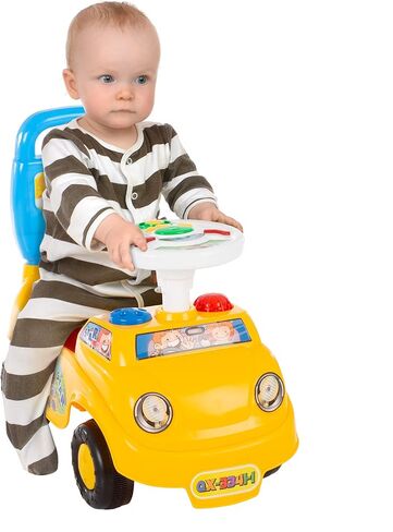 سيارة دفع للأطفال من ليل رايدر - مشاية سيارة سكوت آند رايد مع عجلة قيادة وأضواء وأصوات وموسيقى للرضع والأطفال الصغار - ألعاب تعلم المشي، متعددة الألوان in Kuwait