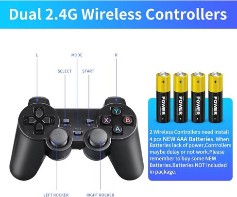 وحدة تحكم ألعاب ريترو - وحدة تحكم ألعاب فيديو Vaomon، مدمجة في أكثر من 20,000 لعبة كلاسيكية، مخرج HDMI 4K Game Stick للتلفزيون، وحدات تحكم لاسلكية مزدوجة 2.4 جيجا 9 محاكيات، للأطفال in Kuwait