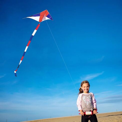 Simxkai Kite Spool، Kite Reel Winder، مقبض سلسلة طائرة ورقية، خط طائرة ورقية ملتوي بطول 600 قدم لكل مقبض سلسلة، عبوة من قطعتين (أحمر وأزرق) in Kuwait