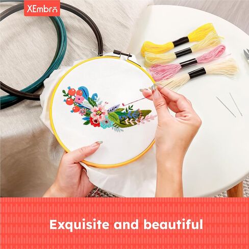 XEmbro 6 Pieces 6 Size Vintage Embroidery Hoops Bamboo Cross Stitch Needlework Circle Rings for Craft Sewing and Ornaments in Kuwait