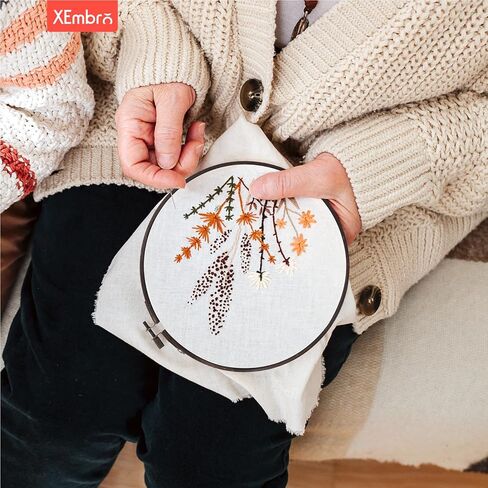 XEmbro 6 Pieces 6 Size Vintage Embroidery Hoops Bamboo Cross Stitch Needlework Circle Rings for Craft Sewing and Ornaments in Kuwait