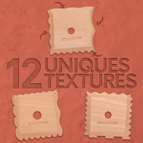 Byllstore Pottery Ribs & Trimming Tools | 2 Foot Shaper Tools | 4 Clay Texture Ribs | Solid Beech Wood | Several Pack Options (2-Pack) in Kuwait