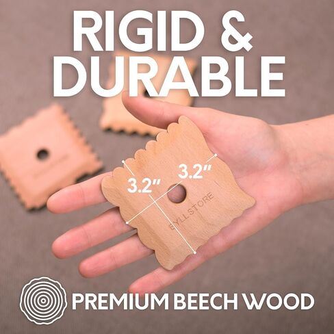 Byllstore Pottery Ribs & Trimming Tools | 2 Foot Shaper Tools | 4 Clay Texture Ribs | Solid Beech Wood | Several Pack Options (2-Pack) in Kuwait