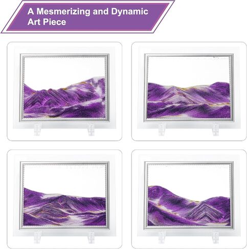 Coitak Moving Sand Art Picture, Dynamic Sand Picture, Desktop Sand Art for Home Decor and Office, Small Size 7"x5(Blue) in Kuwait