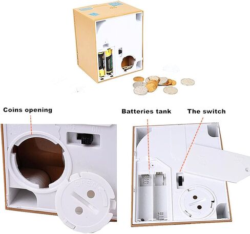 ALIMITOPIA Saving Money Box,Vocal Mischief Stealing Coin Piggy Bank Coin Storage Pot (Cartoon Cat) in Kuwait