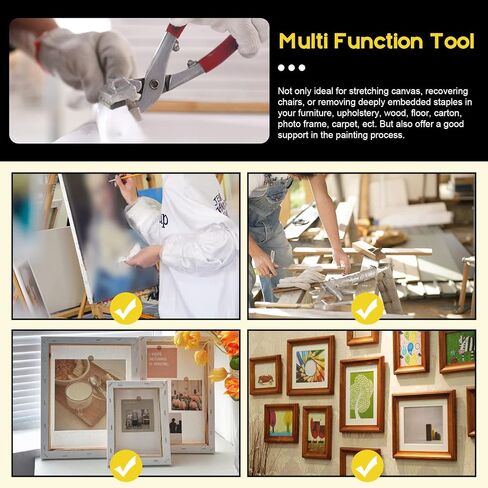 Mardatt 3 Pcs Heavy Duty Canvas Stretcher Pliers and Staple Remover and Tack Puller Tool, Aluminum Alloy Canvas Stretching Pliers with Spring Rubber Handle for Stretching Canvas Clamp Oil Painting in Saudi Arabia