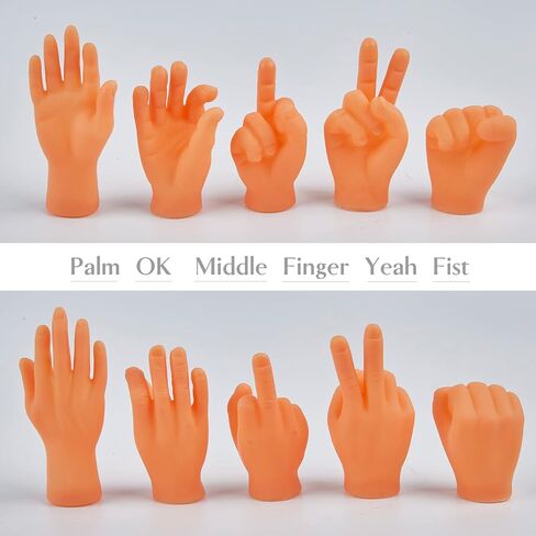 18 قطعة من الأيدي الصغيرة للأصابع، دمى أصابع مطاطية صغيرة ألعاب يدوية مصغرة واقعية للأطفال، عرض الدمى، هدايا حفلات الهالوين (5 أنماط) in Kuwait
