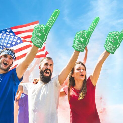 3 قطع إصبع إسفنجي عملاق 45.72 سم نحن رقم 1 أصابع إسفنجية لتشجيع اليد للرياضة، يهتف روح المدرسة، أيدي إسفنجية، فريق إصبع إسفنجي، بوم بوم للمناسبات الرياضية in Kuwait