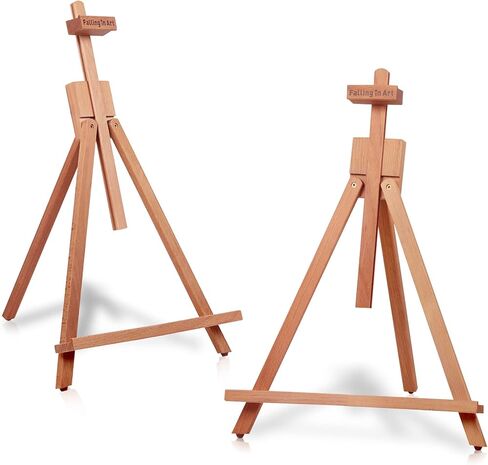 حامل عرض حامل للطاولة مقاس 25 بوصة من Falling in Art Beechwood للرسم - يحمل قماشًا يصل ارتفاعه إلى 22 1/2 بوصة، حامل ثلاثي القوائم للفنان على شكل حرف A مع أقدام مطاطية، حامل صور ولافتات محمول in Kuwait