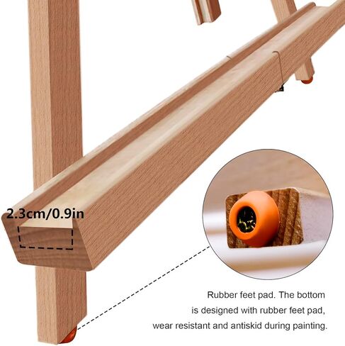 Miratuso Art Easel (عبوتان) حامل رسم على شكل حرف A، حامل عرض خشبي يحمل قماشًا يصل ارتفاعه إلى 22 بوصة، حامل طاولة محمول وحامل لافتات، حامل سفر قابل للطي، سهل الحمل in Kuwait