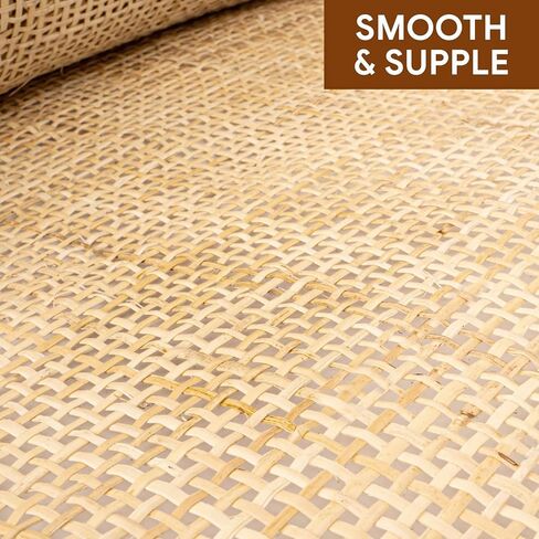 18" Width Square Rattan Cane Webbing Roll 2 Feet for Caning Projects Fine Radio Net Mesh Pre - Woven Open Mesh Cane Cane Webbing Sheet Natural Rattan Cane Webbing Roll for Cabinet Chair (2 Feet) in Kuwait