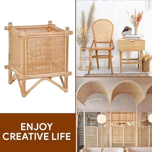 18" Width Square Rattan Cane Webbing Roll 2 Feet for Caning Projects Fine Radio Net Mesh Pre - Woven Open Mesh Cane Cane Webbing Sheet Natural Rattan Cane Webbing Roll for Cabinet Chair (2 Feet) in Kuwait