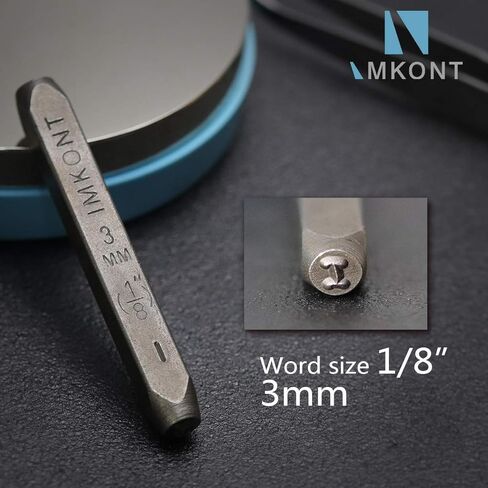 ختم معدني رقم وحرف 3 مم من Imkont 1/8 بوصة مع مجموعة مكعبات معدنية (A-Z & a-z & 0-9 & المعادن مقعد وطابعة Jig) in Kuwait