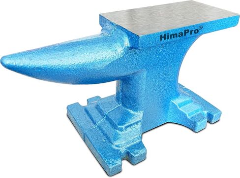 HimaPro سندان ذو قرن واحد للحدادة باللون الأزرق - سندان من الحديد الزهر - أداة رائعة للحدادة وختم المعادن (55 رطلاً) in Kuwait