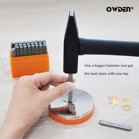 اودين مجموعة خرامة حروف معدنية كبيرة احترافية (1/8 انش - 3 ملم)، خرامة ختم المجوهرات مع مجموعة مكعبات من الستيل، مجموعة ختم حروف معدنية لصنع المجوهرات. in Kuwait