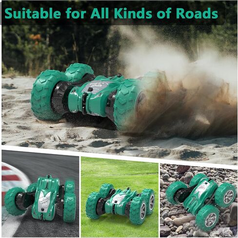 AFUNX RC Stunt Cars، سيارة تحكم عن بعد مزدوجة الجوانب تدور 360 درجة 4WD 2.4 جيجا هرتز لعبة سيارة قابلة لإعادة الشحن مع مصابيح أمامية للأماكن الخارجية والداخلية للأطفال من سن 6 إلى 12 عامًا للأطفال والبنات والأولاد هدية عيد الميلاد، باللون الوردي in Kuwait