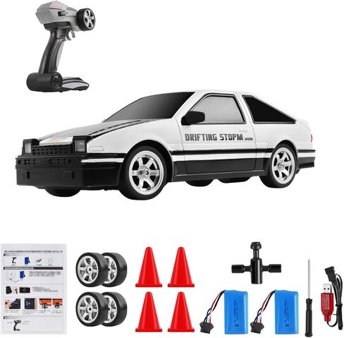 GoolRC RC Drift Car, 1:16 Scale Remote Control Car, 4WD RC Cars, 30KM/H High Speed RC Racing Car with LED Lights, and Drifting Tire for Kids and Adults (White) in Saudi Arabia