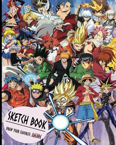 Anime Sketchbook: Blank Paper for Drawing, Doodling or Sketching, Sketch Pad for Drawing Anime Manga Comics, Anime Boy and Girl, 110 Pages of 8" x 10" in Saudi Arabia