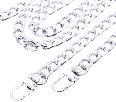 Waydress Replacement Purse Chain Strap Flat Chains Iron Bag Chains Shoulder Straps Purse Link Chains, with Metal Slide Hook Buckles for DIY Handbags Craft, 47.2'' 31.5'' 15.7'' (Gold,Classic Style) in Kuwait