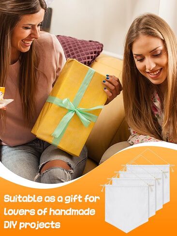 Pin Display Banners- Blank Cotton Canvas Wall Enamel Pins Collection Display Banner with Wooden Hanging Sticks & Strings for Patches Lapels Buttons Organizer (4 Pcs) in Kuwait