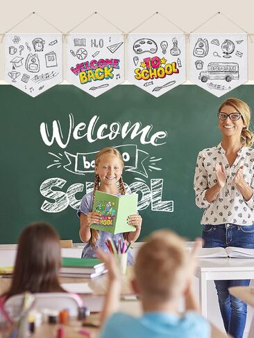 Pin Display Banners- Blank Cotton Canvas Wall Enamel Pins Collection Display Banner with Wooden Hanging Sticks & Strings for Patches Lapels Buttons Organizer (4 Pcs) in Kuwait