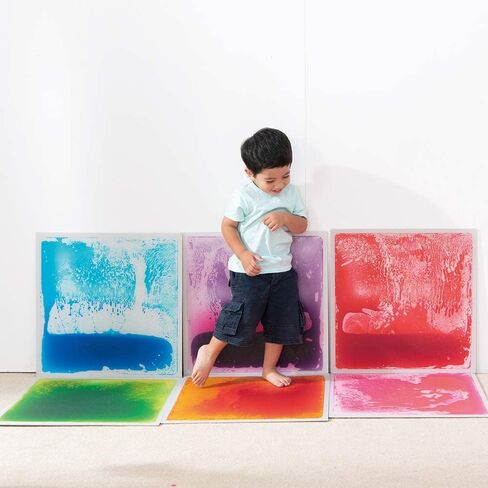 12 Inch X 12 Inch Colorful Liquid Floor Tile Mat for Kids, Bright Blue, ASTM, BS EN71, CPSIA Certified in Kuwait