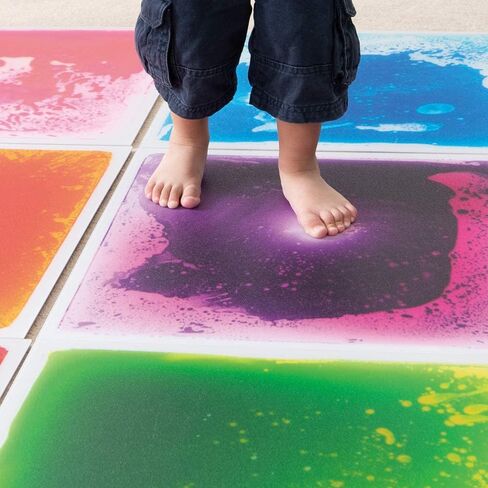 12 Inch X 12 Inch Colorful Liquid Floor Tile Mat for Kids, Bright Blue, ASTM, BS EN71, CPSIA Certified in Kuwait