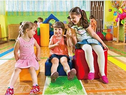 12 Inch X 12 Inch Colorful Liquid Floor Tile Mat for Kids, Bright Blue, ASTM, BS EN71, CPSIA Certified in Kuwait