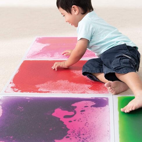 12 Inch X 12 Inch Colorful Liquid Floor Tile Mat for Kids, Bright Blue, ASTM, BS EN71, CPSIA Certified in Kuwait
