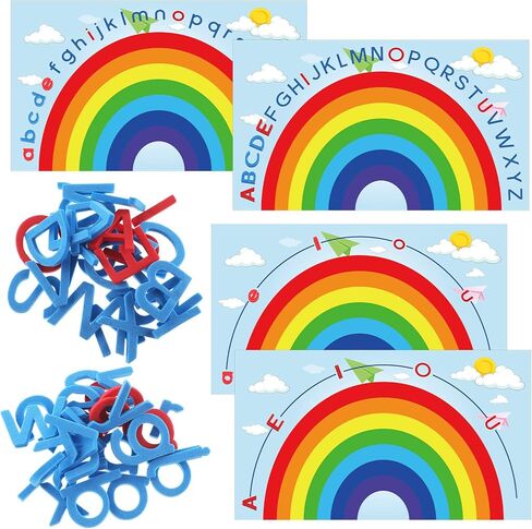 Double Sided Rainbow Play Alphabet Arch Mats Colorful Foam Letters ABC Educational Alphabet for Alphabet Recognition Activity Baby Toddlers Kids (2 Pcs) in Kuwait