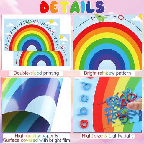 Double Sided Rainbow Play Alphabet Arch Mats Colorful Foam Letters ABC Educational Alphabet for Alphabet Recognition Activity Baby Toddlers Kids (2 Pcs) in Kuwait