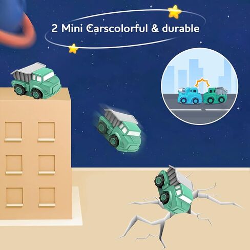 لعبة مغامرة السيارة للأطفال الصغار - لعبة مسار سباق السيارات مع سيارتين صغيرتين - مجموعة لعب سيارة إنقاذ مدينة الفضاء - المهارات الحركية الدقيقة - ألعاب تعليمية لمرحلة ما قبل المدرسة للأطفال 3 4 5 6 أولاد وبنات (صغيرة) in Kuwait