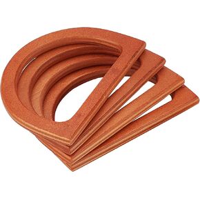 PH PandaHall 4pcs Wooden Bag Handle Replacement D Shape Handbag Purse Handle Purse Making Supplies for Handmade Beach Bag Crochet Handbags Straw Bag Purse Handles in Saudi Arabia