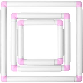 Pllieay 5 in 1 Plastic Cross-Stitch Hoops, Plastic Clip Frame Punch Needle Frame for Embroidery, Quilting, Cross-Stitch, Punch Needle and Silk-Painting…
