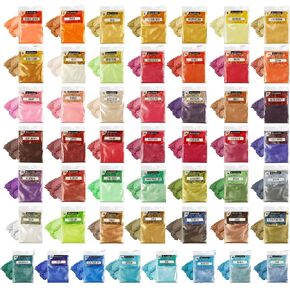 Mica Powder for Epoxy Resin: 50 Colors Pearlescent Pigment Powder for Soap Making/Epoxy Resin/Lip Gloss/Slime/Candle Making/Car Freshies in Saudi Arabia