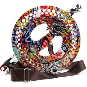 9KM DWLIFE 10.6in Kite Reel Winder with Shoulder Strap, Aluminum, Ratchet Lock Brake, Smooth Rotation Ball Bearing, Line-Guide, Large Single Line Kite Flying