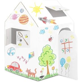 Bankers Box at Play Blank Playhouse, Cardboard Playhouse and Craft Activity for Kids