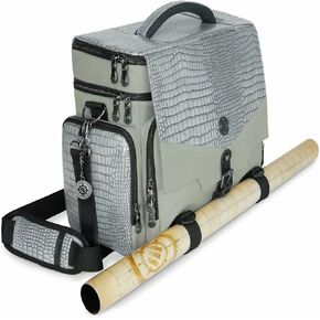 ENHANCE Tabletop DnD Bag - RPG Adventurer's Dungeons and Dragons Accessories Bag with Miniatures Storage, Mat Holder, DnD Dice & Token Pockets, Fits 4-8 Books, DM's Guide, Player's Handbook (Black)