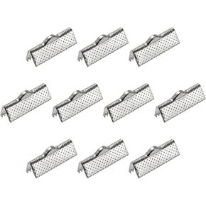 uxcell 300Pcs Ribbon Crimp Clamp Ends, 6mm Bookmark Pinch Cord End Clasps for DIY Craft Making, Bronze Tone
