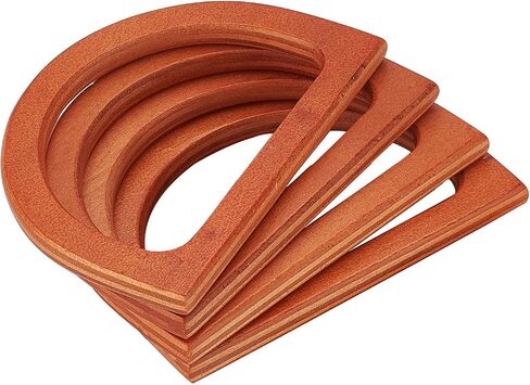 PH PandaHall 4pcs Wooden Bag Handle Replacement D Shape Handbag Purse Handle Purse Making Supplies for Handmade Beach Bag Crochet Handbags Straw Bag Purse Handles in Saudi Arabia