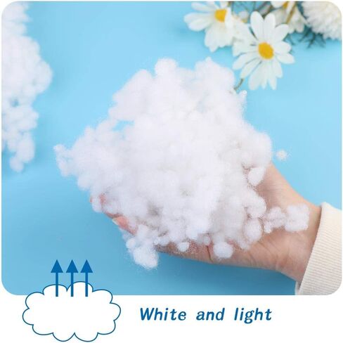 ZMAAGG 100 جرام حشوة ألياف فاخرة، ألياف بوليستر بيضاء، ألياف بوليستر معاد تدويرها، حشوة وسادة من البوليستر، حشوة وسادة، مشاريع الديكور المنزلي in Kuwait