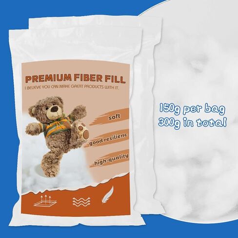 1000g/35.27OZ Polyester Fiberfill Stuffing, Fiber Fill Stuffing, Recycled Premium Polyester Fiber, High Resilience Fiber Fill Stuffing, Pillow Stuffing, Cushions Stuffing DIY Crafts in Kuwait